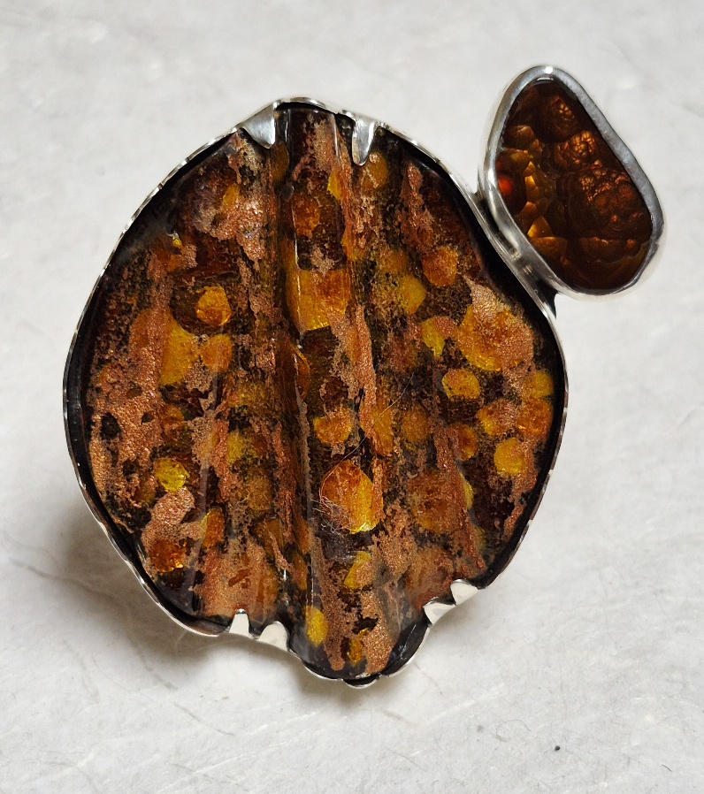 Fire Agate Brooch